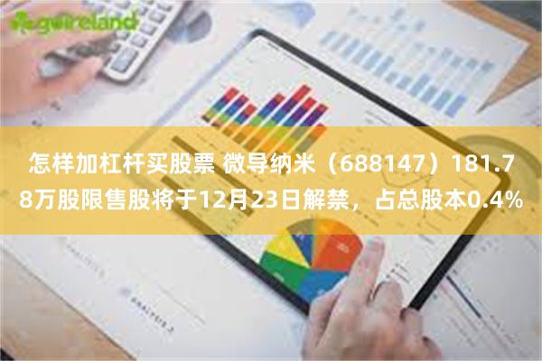 怎样加杠杆买股票 微导纳米（688147）181.78万股限售股将于12月23日解禁，占总股本0.4%