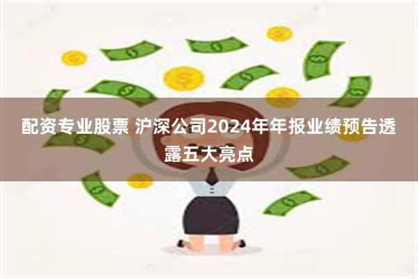 配资专业股票 沪深公司2024年年报业绩预告透露五大亮点